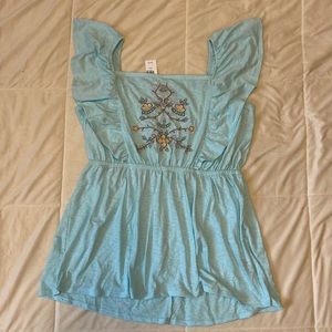 NWT SPRING/SUMMER BOHO EMBROIDERED BABYDOLL TOP 🌸